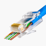 سوکت شبکه میان گذر (ته باز) UTP CAT6 بسته 100 تایی